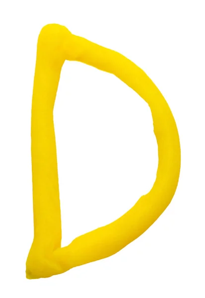 Plasticine letter D isolated on a white background — Stock Photo, Image