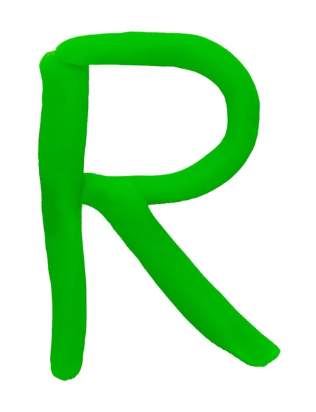 Plasticine letter R isolated on a white backgroun — Stock Photo, Image