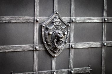 Details, structure and ornaments of forged iron gate. Decorative clipart