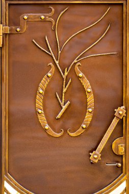 Dekoratif metal kapılar, el dövme unsurları parçaları