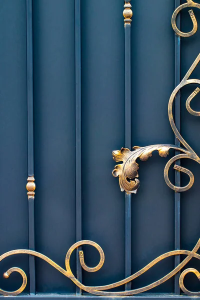 Decoratieve onderdelen van metalen poorten, elementen van hand smeden — Stockfoto