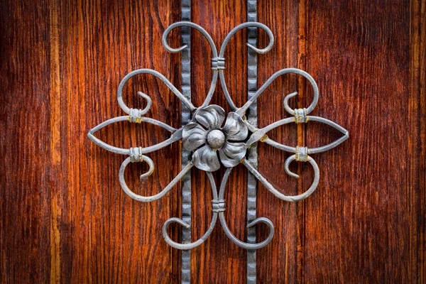 Partes decorativas de puertas de metal, elementos de forja a mano — Foto de Stock