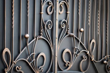 magnificent wrought-iron gates, ornamental forging, forged eleme clipart