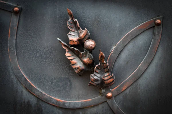 Dekoratif metal kapılar, el dövme unsurları parçaları — Stok fotoğraf