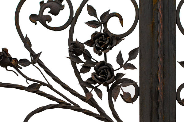 wrought-iron gates, ornamental forging, forged elements close-up
