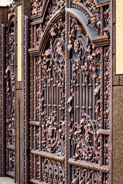 Puertas de hierro forjado, forja ornamental, elementos forjados de cerca — Foto de Stock