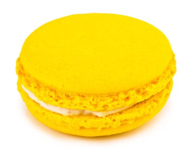 Tatlı ve renkli Fransız kurabiyeleri ya da beyaz sırtlı makaronlar.