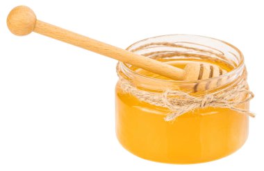 Bal küpü ve dipper beyaz arka planda izole