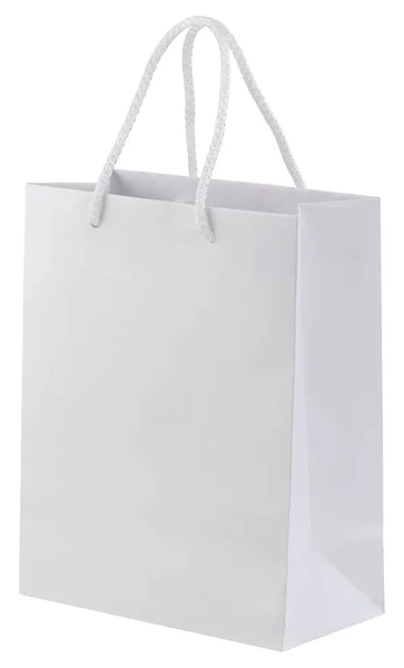 Saco de compras em branco isolado no fundo branco — Fotografia de Stock