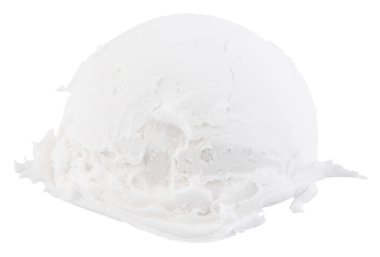 vanilyalı dondurma klipsile beyaz arka plan üzerinde yan görünümü kepçeler