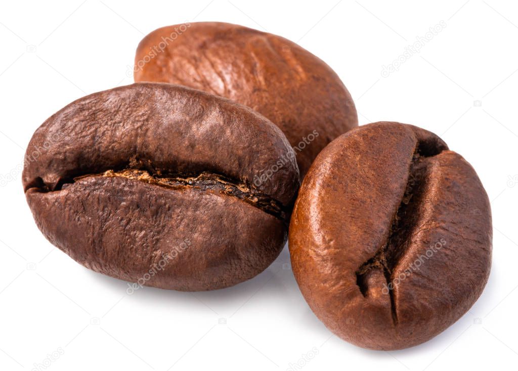 Coffee bean isolated on white background. Clipping Path