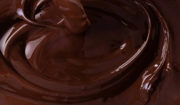 Texture Chocolat Gros Plan Sur Chocolat Liquide Chocolat Noir Texturé — Photo