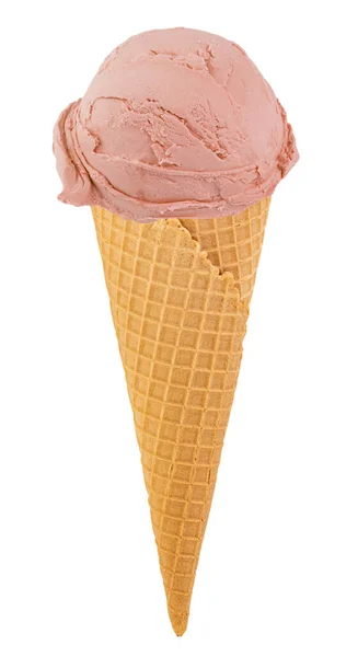 Παγωτό Παγωτό Παγωτό Παγωτό Στο Χωνάκι Λευκό Φόντο Clipping Διαδρομή — Φωτογραφία Αρχείου