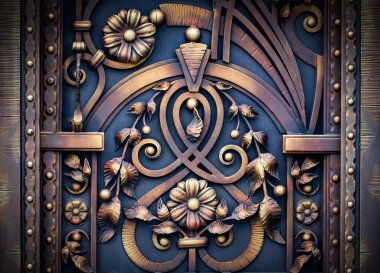 Demir kapılar, süs eşyası döşemeleri, sahte elementler..