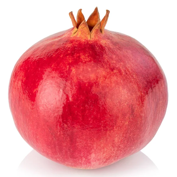 Granátové Jablko Izolované Bílém Pozadí Oříznutou Cestou — Stock fotografie