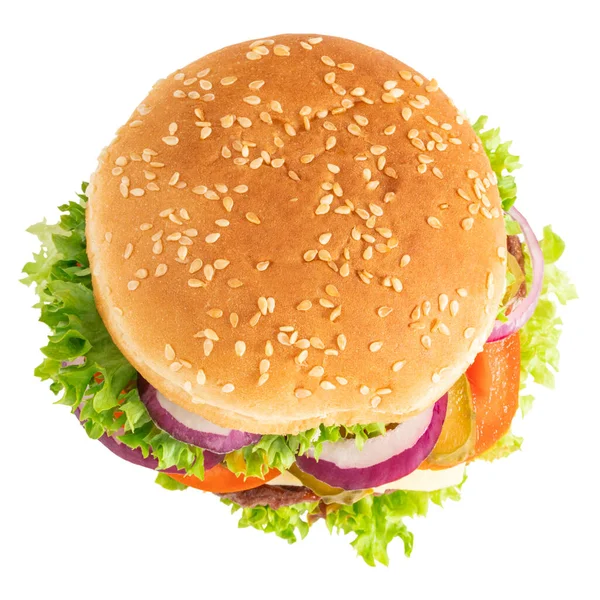 鲜美可口的汉堡 白色背景 — 图库照片