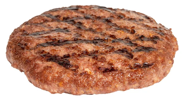 Carne Hamburger Alla Griglia Isolata Fondo Bianco — Foto Stock