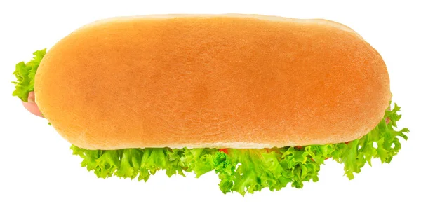 Hot Dog Mustárral Fehér Háttérrel Vágási Útvonal — Stock Fotó