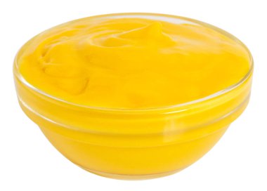 Hardal sosu, kırpma yolu ile beyaz arkaplanda izole.