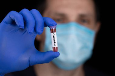Coronavirus 2019-nCoV Blood Sample. Coronavirus outbreaking. Positive blood test result. clipart