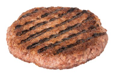 Beyaz arka plan üzerinde izole ızgara burger et.