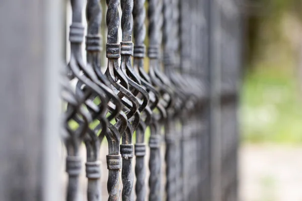 Portões Ferro Forjado Forjamento Ornamental Elementos Forjados Close — Fotografia de Stock