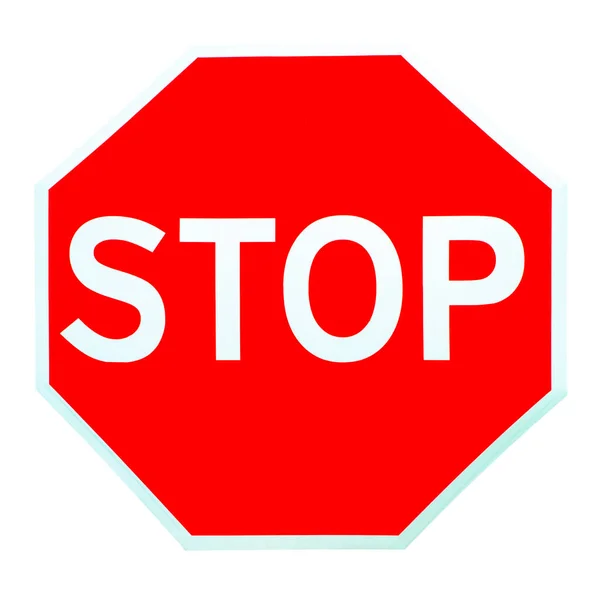 Red Stop Sign Isolerad Vit Bakgrund — Stockfoto