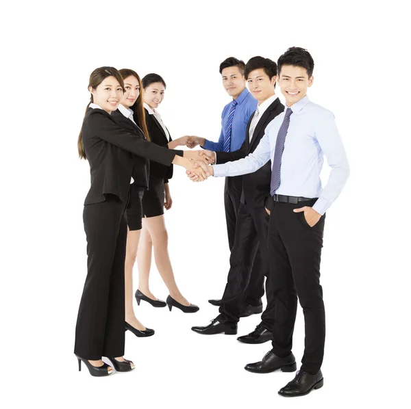 Happy Young  Business team with handshake gesture — Stock Photo, Image