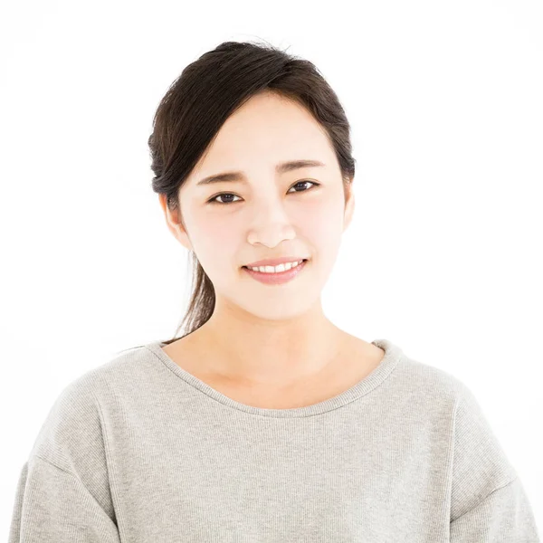 Closeup asian young woman face portrait — Stock Photo, Image