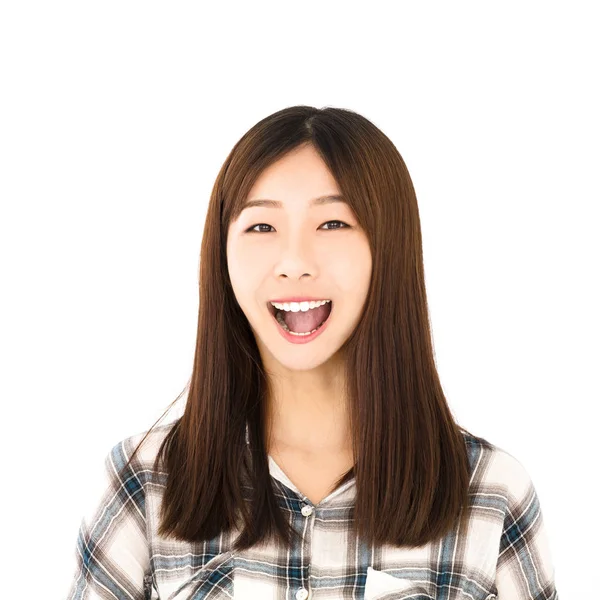 Happy asian young woman face portrait — Stock Photo, Image