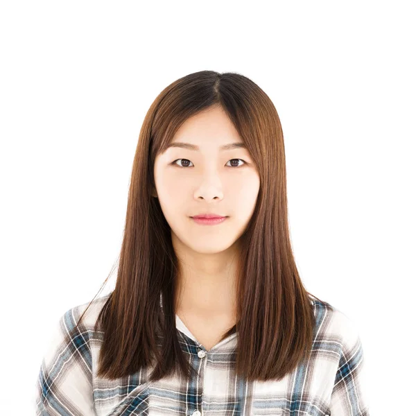 Closeup asian young woman face portrait — Stock Photo, Image