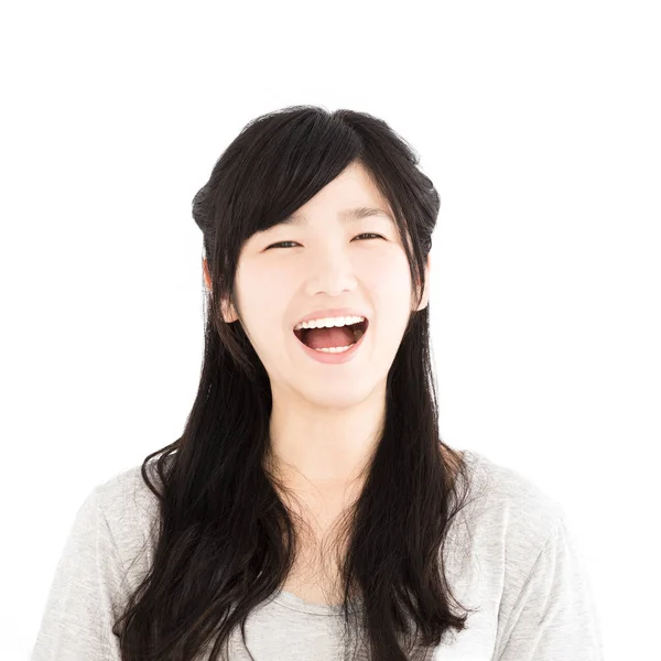 Πορτρέτο πρόσωπο ευτυχισμένη νεαρή γυναίκα της Ασίας — Φωτογραφία Αρχείου