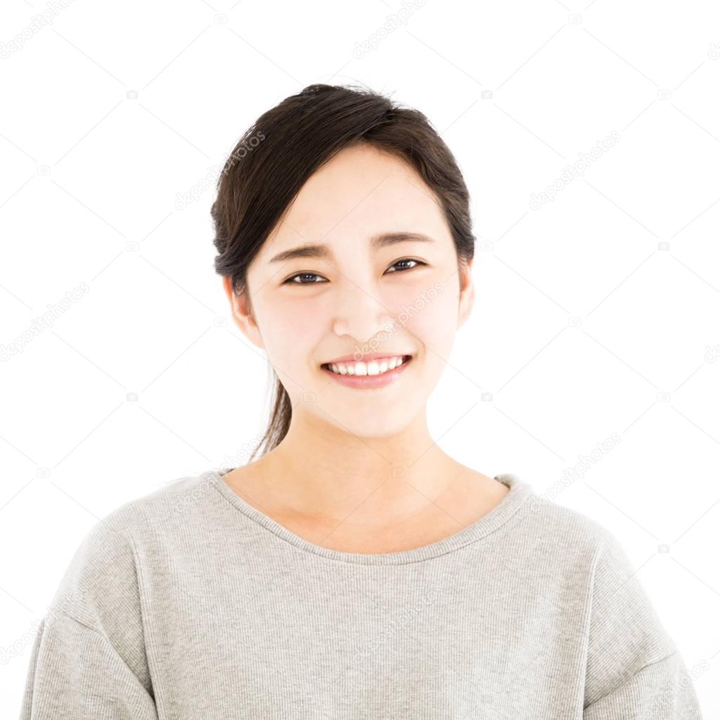 happy asian young woman face portrait 