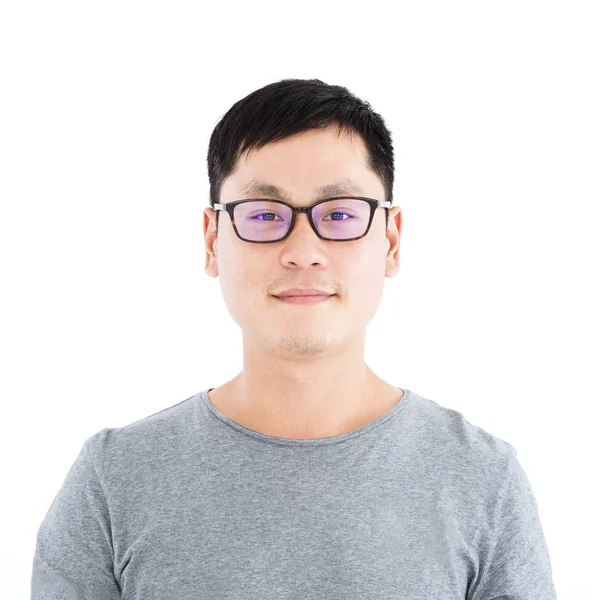Närbild asiatisk ung man face porträtt — Stockfoto