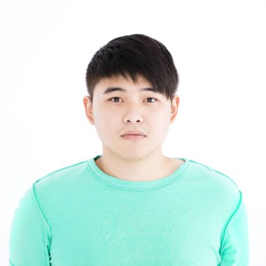 closeup Asya genç adam yüz portre 