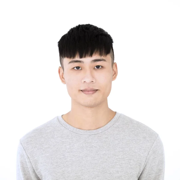 Closeup asian young man face portrait — Stock Photo, Image