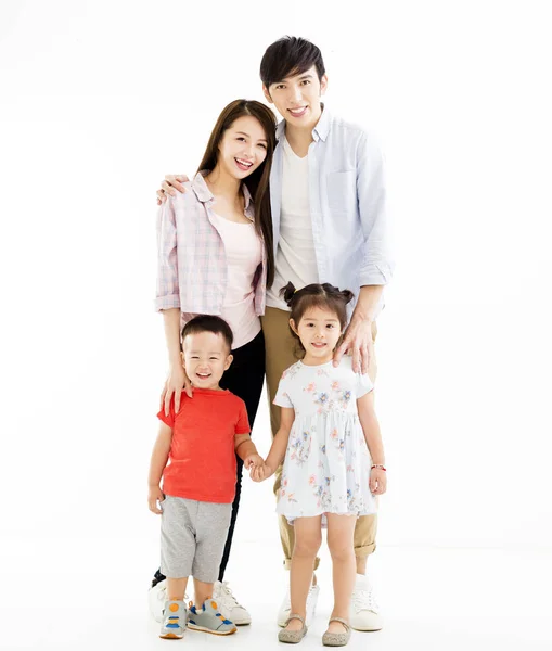 Retrato de la familia asiática aislado en blanco — Foto de Stock