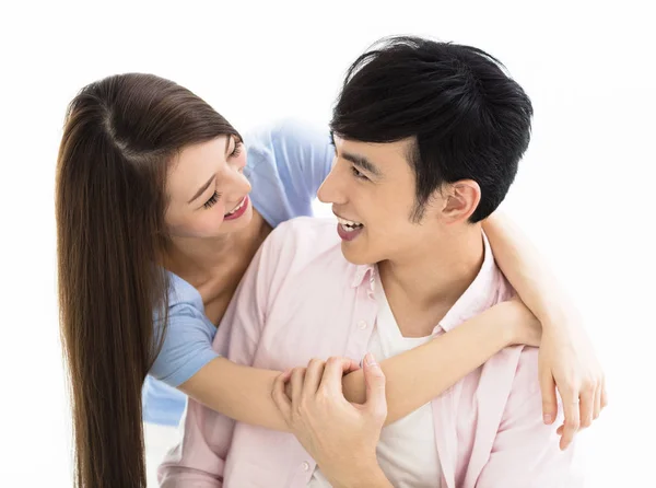 Retrato de sorrindo asiático jovem casal — Fotografia de Stock