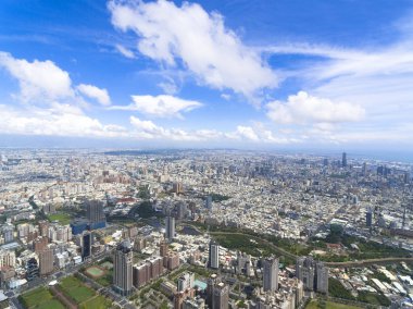 Kaohsiung şehir hava görünümünü. Tayvan