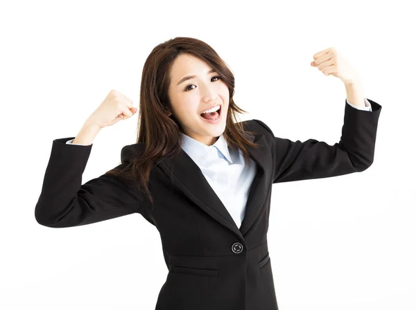 Beautiful happy young business woman — Stock Photo, Image