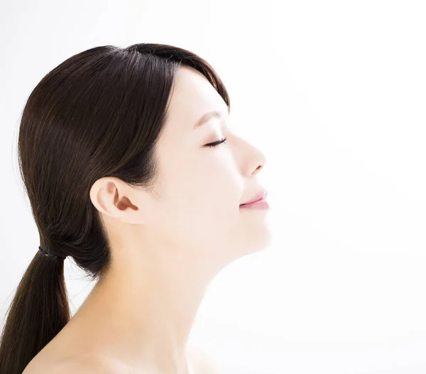 Side view of young woman with clean face — Stock Photo, Image
