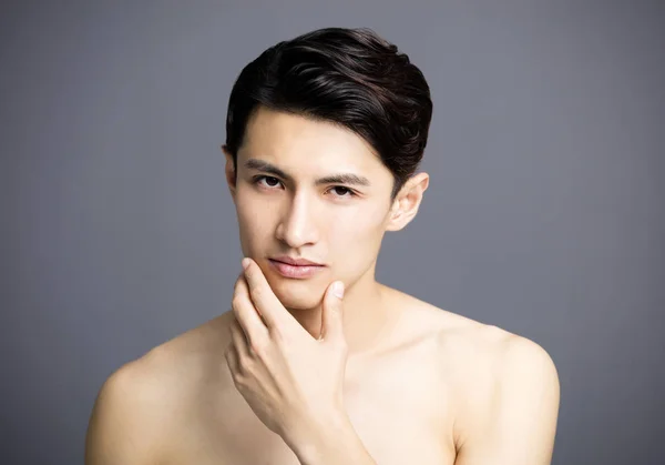 Closeup Handsome young men face — Stock Photo, Image