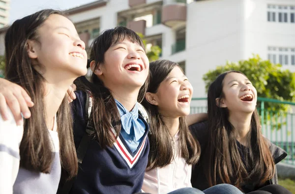 Group Teenage Students Having Fun — Stock Photo, Image