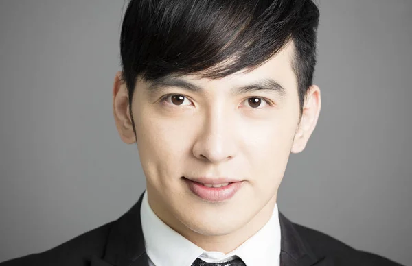 Closeup Mladé Asijské Muž Obličej — Stock fotografie