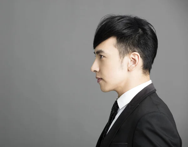 Side View Serious Young Businessman — Stock Photo, Image