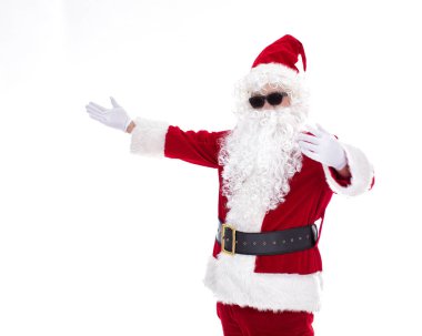 mutlu Noel Baba beyaz zemin üzerine izole