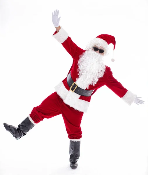 Glücklich Weihnachtsmann isoliert auf weißem Hintergrund — Stockfoto