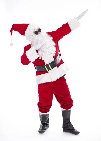 Glücklich Weihnachtsmann isoliert auf weißem Hintergrund — Stockfoto