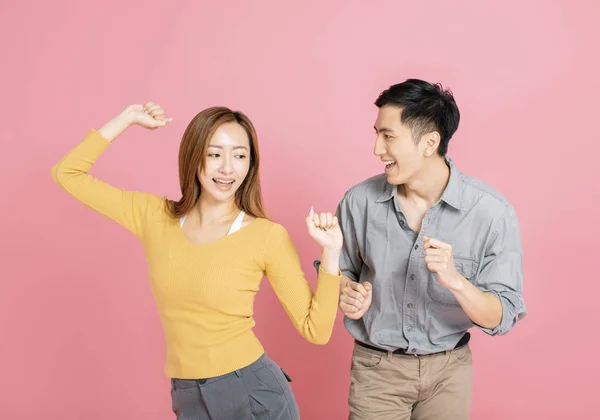 Portrait Of Happy Young  Couple  dancing — Stock Photo, Image