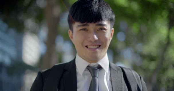 Jeune Asiatique Beau Homme Affaires — Video